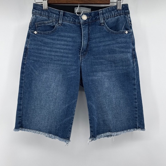 Wit & Wisdom Pants - Wit & Wisdom Ab-solution Bermuda Denim Shorts Medium Wash Blue Raw Hem Size 2